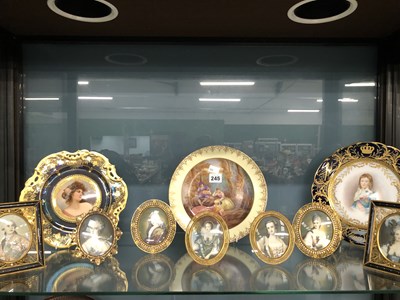 Lot 245 - A Limoges plate painted with Louis XVII,...