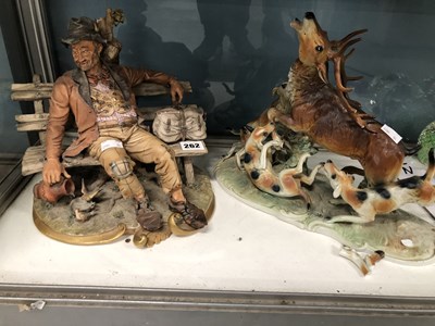 Lot 262 - Two Capodimonte porcelain figural groups