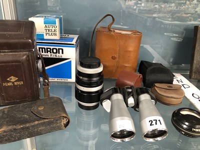 Lot 271 - A Pearl River camera, another camera, lenses,...