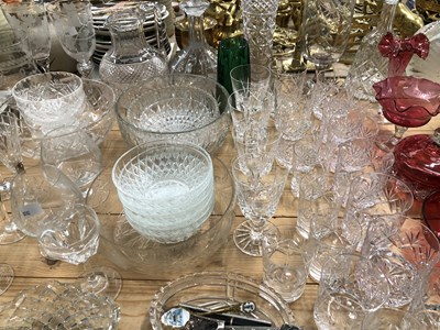 Lot 292 - Drinking glass, some cranberry glass,...