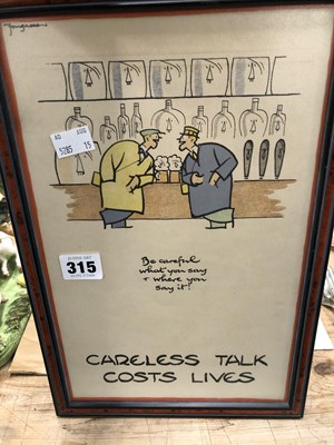 Lot 315 - After Fougasse, three frames of 'Careless Talk...