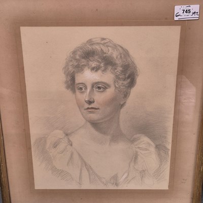 Lot 745 - A 19th century pastel portrait of a girl.