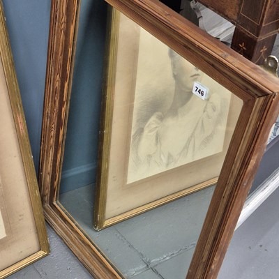 Lot 746 - A pine framed wall mirror.