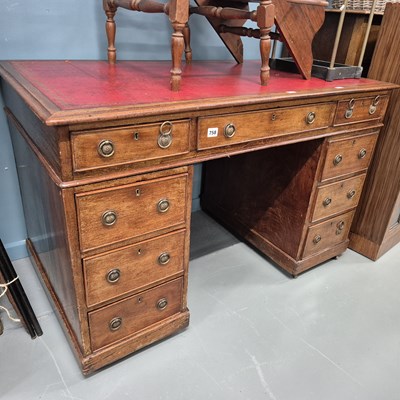 Lot 758 - A Victorian mahogany twin pedestal desk.H 77 W...