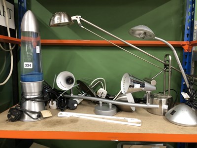 Lot 334 - Angle poise and other table lamps together...