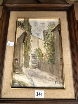 Lot 341 - Three oil paintings on tree trunk sections, a...