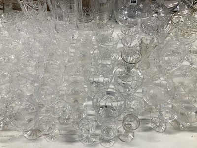 Lot 358 - Drinking glass in part sets, decanters, vases...