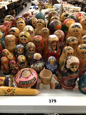 Lot 379 - A collection of matryoshka or babuschka dolls