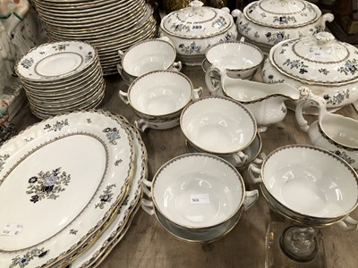 Lot 385 - A Booths floral dinner service, a glass...