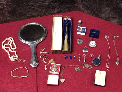 Lot 124 - Hallmarked silver backed hand held mirror, two...