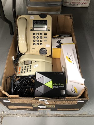 Lot 397 - Two telephone sets, boxed Powercaddy GPS and...