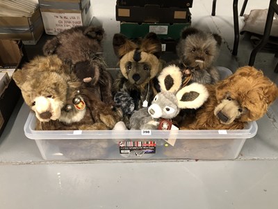 Lot 398 - Five Charlie Bear soft toy teddies together...
