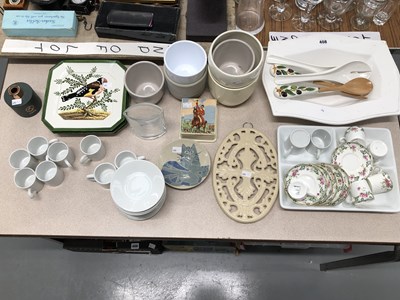 Lot 408 - Aynsley and other coffee cans, white bowls,...