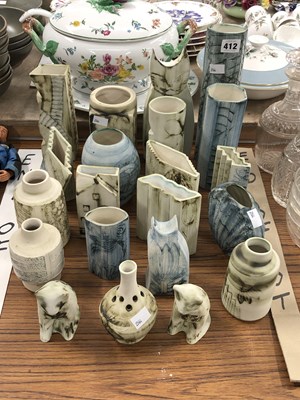 Lot 412 - A collection of Carn Pottery vases together...
