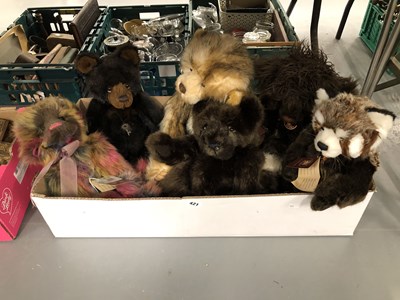 Lot 421 - Six Charlie Bear soft toy teddies
