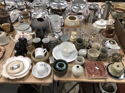 Lot 427 - Commemorative and studio ceramics, two early...