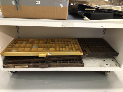Lot 432 - Four trays for printers blocks, to include a...