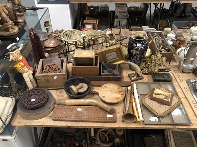 Lot 433 - Wooden boxes, a Japanese cloisonne vase,...