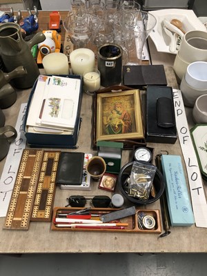 Lot 447 - Two bezique markers, first day covers, an...