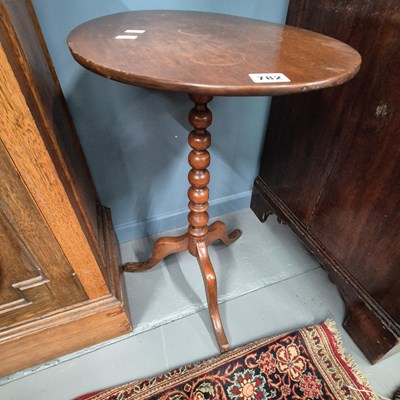 Lot 782 - A Victorian mahogany tripod table with bobbin...