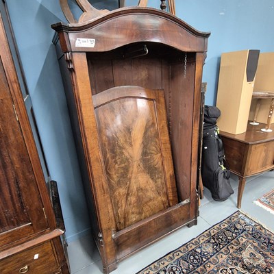 Lot 789 - A french mahogany single door wardrobe, H 183...