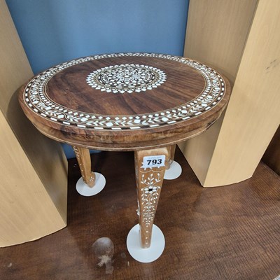 Lot 793 - A Syrian-style occasional table. H 41 Dia 41cms