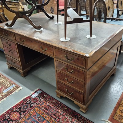 Lot 806 - An antique mahogany twin pedestal partners...