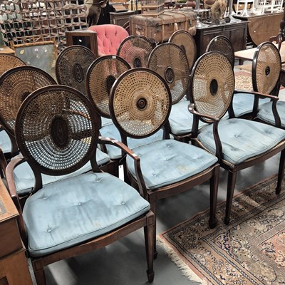 Lot 808 - A Harlequin set of 12 Georgian-style dining...