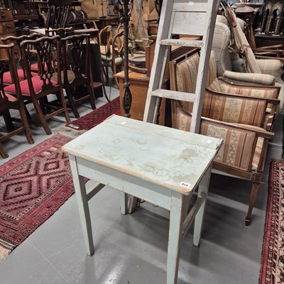 Lot 815 - A painted child's desk and a vintage folding...