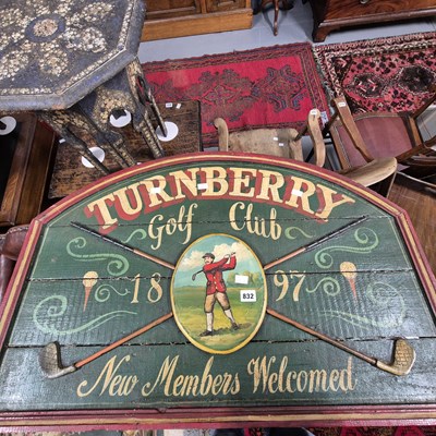 Lot 832 - A Vintage style hand-painted sign- "Turnberry...