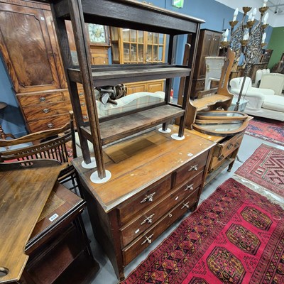 Lot 835 - An Edwardian chest of drawers, a small book...