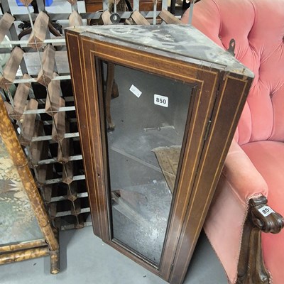 Lot 850 - A small glazed corner cabinet