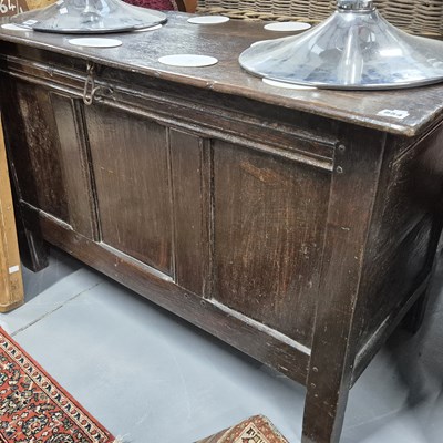 Lot 854 - An 18th century oak coffer.