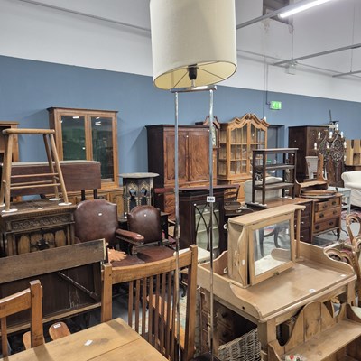 Lot 866 - A chrome standard lamp