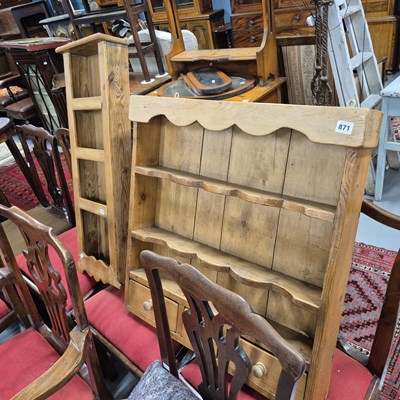 Lot 871 - Two pine wall shelf units.