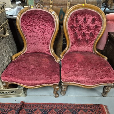 Lot 878 - Two victorian nursing chairs.
