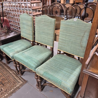 Lot 882 - Three 17th-century style side chairs.