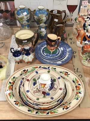 Lot 453 - Two pairs of Japanese Sevres style vases, a...