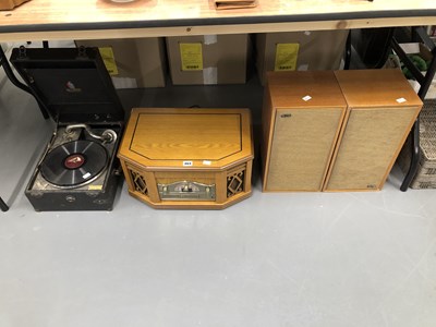 Lot 464 - An oak cased turntable, CD player and radio, a...
