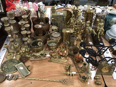 Lot 479 - Brassand copper: to include miners lamps,...