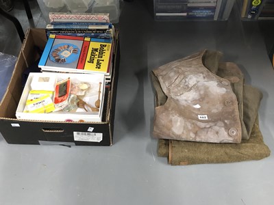 Lot 482 - Two mens military leather jerkins with khaki...