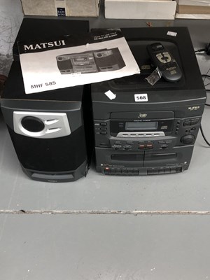 Lot 508 - A Matsui MHF 585 sound system with speakers