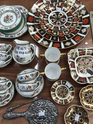 Lot 510 - Crown Derby Imari palette plates and two...