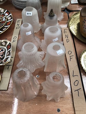 Lot 511 - Ten frosted glass light shades