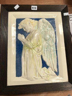 Lot 513 - An oak framed Della Robbia Pottery relief...