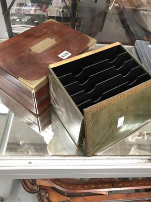 Lot 519 - A brass bound mahogany box together with a...