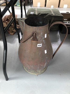 Lot 528 - A large copper baluster jug