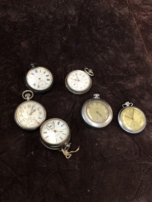 Lot 140 - Six pocket watches- A hallmarked silver...