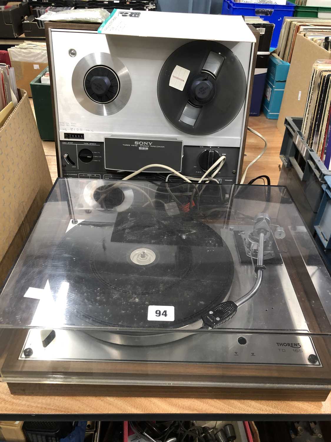 Lot 94 - A Thorens TD 165 turntable with a Ortofon VMS...