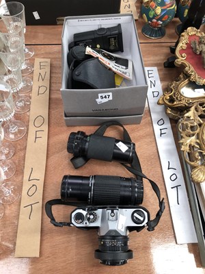 Lot 547 - A Pentax K 1000 camera, lenses and some...